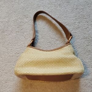 Fossil Tan and Cream Woven Handbag